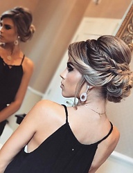 Fryzury Długie Wieczorowe Proste Kok Blond - 3233533