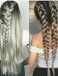 Fryzury Długie Na co dzień Kręcone Warkocze Blond - 3202144