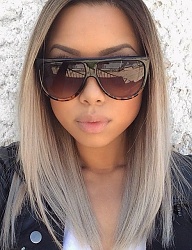 Fryzury Średnie Na co dzień Proste Rozpuszczone Blond - 3047460