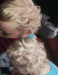 Fryzury Długie Wieczorowe Kręcone Upięcie Blond - 3004399
