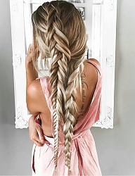 Fryzury Długie Na co dzień Kręcone Warkocze Blond - 3148049