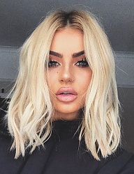 Fryzury Średnie Na co dzień Proste Rozpuszczone Blond - 3265673