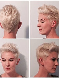 Fryzury Krótkie Na co dzień Proste Irokez damski Blond - 2827644