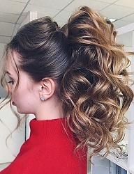 Fryzury Długie Na co dzień Kręcone Upięcie Brązowe - 3106622