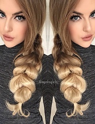 Fryzury Długie Na co dzień Kręcone Warkocze Blond - 2988206
