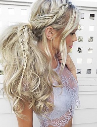 Fryzury Długie Na co dzień Kręcone Warkocze Blond - 3136633