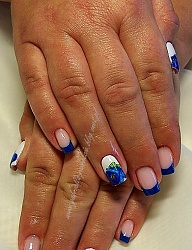Paznokcie Żel French Kwadratowe - 2823357