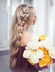 Fryzury Długie Na co dzień Kręcone Warkocze Blond - 3132727
