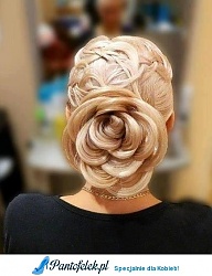 Fryzury Długie Ślubne Proste Upięcie Blond - 2780150
