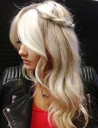 Fryzury Długie Na co dzień Kręcone Warkocze Blond - 2154004