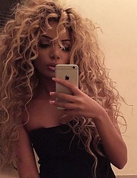 Fryzury Długie Na co dzień Kręcone z grzywką Rozpuszczone Blond - 3111709