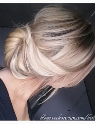 Fryzury Średnie Na co dzień Proste Upięcie Blond - 2581989