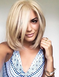 Fryzury Średnie Na co dzień Proste Rozpuszczone Blond - 3032837
