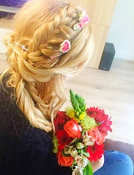 Fryzury Długie Ślubne Kręcone Warkocze Blond - 3168871