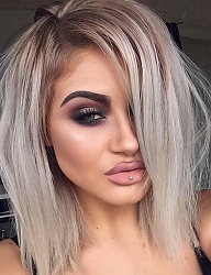 Fryzury Średnie Na co dzień Proste Rozpuszczone Blond - 3122727