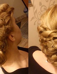 Fryzury Długie Ślubne Kręcone Upięcie Blond - 2924845