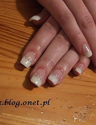 Paznokcie Akryl French Kwadratowe - 1173087
