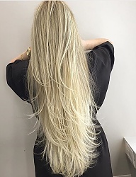 Fryzury Długie Na co dzień Proste Rozpuszczone Blond - 3215532