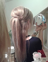 Fryzury Długie Na co dzień Proste Upięcie Blond - 2448632