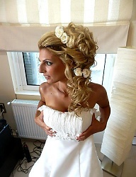 Fryzury Długie Ślubne Kręcone Rozpuszczone Blond - 1328217