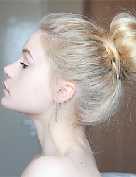 Fryzury Średnie Na co dzień Proste Upięcie Blond - 2385928