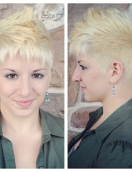 Fryzury Krótkie Na co dzień Proste Irokez damski Blond - 2573444