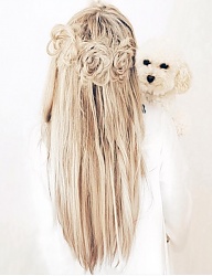 Fryzury Długie Na co dzień Proste Upięcie Blond - 3174141