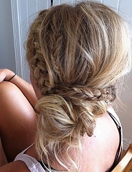 Fryzury Długie Na co dzień Proste Upięcie Blond - 2461286