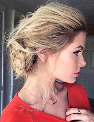 Fryzury Średnie Na co dzień Kręcone Upięcie Blond - 2667308