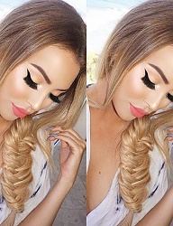 Fryzury Długie Na co dzień Kręcone Warkocze Blond - 3078575
