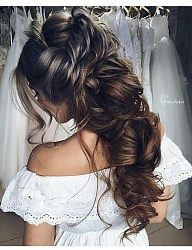 Fryzury Długie Ślubne Kręcone Upięcie - 3155849