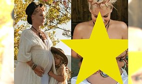 Ciężarna wokalistka pozuje topless i pokazuje brzuszek. Ładne czy to już przesada?