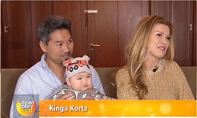 Kinga Korta pierwszy raz z synkiem w tv. Jej mąż był przy CESARSKIM CIĘCIU! "Upierał się, żeby być przy porodzie"