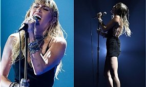 Miley Cyrus po rozstaniu z mężem pierwszy raz na scenie w bardzo niegrzecznej sukience - WPADKA wisiała w powietrzu