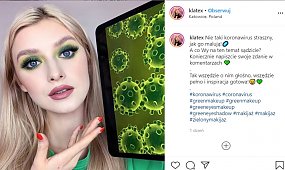 Koronawirus inspiracją do stworzenia... MAKIJAŻU. Polska influencerka podzieliła fanów