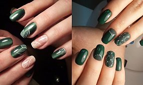 Szmaragdowy manicure - 21 pomysłów na manicure w kolorze butelkowej zieleni