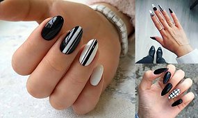 Czarno-biały manicure - 15 eleganckich i ciekawych wzorów