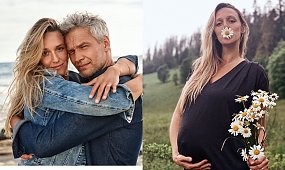 Żona Michała Żebrowskiego w zaawansowanej ciąży w bikini! Mąż zrobił jej...peeling stóp!