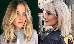 Półdługie fryzury dla blondynek - katalog cięć na lato