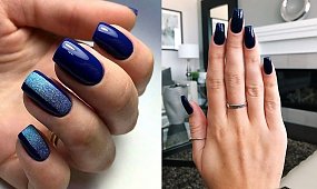 Granatowy manicure - 17 najlepszych propozycji