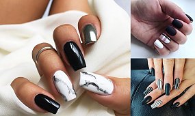 Czarno-biały manicure - kilkanaście nowoczesnych odsłon