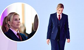 Takiej Marty Nawrockiej jeszcze nie widzieliście. Męski garnitur i krawat totalnie ją odmieniły