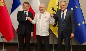 Wałęsa ujawnił, co szepnął Macronowi. Francuz słuchał go "z otwartą buzią", a w tle wielka gra Tuska [wideo]