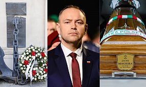 Karol Nawrocki na pogrzebie Jacka Magiery. Wymowny gest prezydenta nad trumną przejdzie do historii