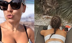 Anna Mucha rozgogolona walczy z upałem w mikroskopijnych majtkach i z przodem na wierzchu. Fani nie mają złudzeń: "Wszystko widać!" [zdjęcia]