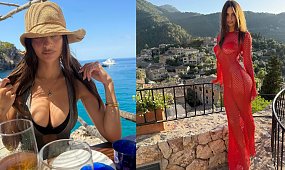 Emily Ratajkowski pręży się przed obiektywem w mikroskopijnych fatałaszkach. Widać wszystko, jak na dłoni [zdjęcia]