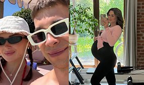 Wersow w mikroskopijnym bikini bez żenady pręży ciało przed porodem. Komentarze kipią: "Kwitnąco" [zdjęcia]