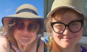 Dominika Gwit odpoczywa w fioletowym kostiumie w groszki. Aktorka pokazała fotkę z rodzinnego urlopu [zdjęcie]