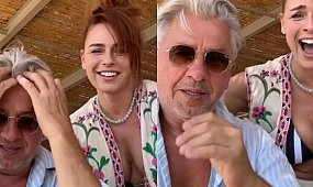 Ależ zrobiło się gorąco. Natasza Urbańska w mikroskopijnym bikini, a Janusz Józefowicz zalicza wpadkę przed kamerą [wideo]