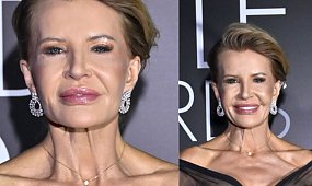 Joanna Racewicz walczy z grawitacją w sukni z dekoltem do pępka. Brak stanika, za to ile klasy i mrocznej elegancji [zdjęcia]